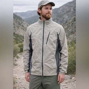 Patagonia Gray Full Zip-up Windbreaker Jacket Size Medium Light Velocity Shell C